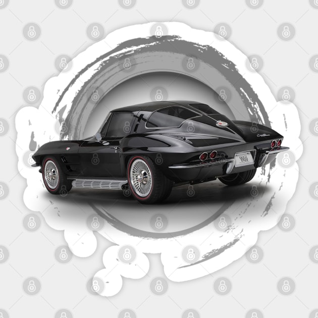 1963 Vette Split Window Coupe Sticker by Wilcox PhotoArt